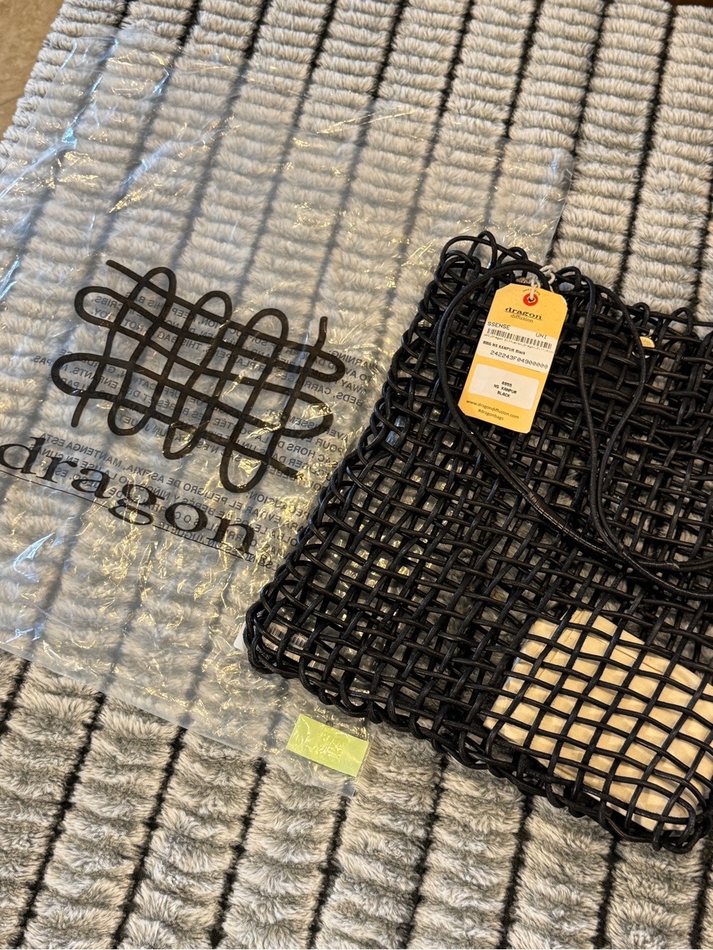 New w Tag - Dragon Diffusion Black Woven Mesh Tote